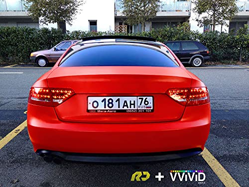 Vvivid+ Premium Vinyl Wrap Film (6Ft X 5Ft, Matte Rosso Corsa (Ferrari) Red)