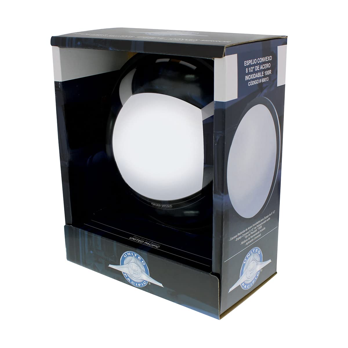 United Pacific 8 1/2'' Stainless Steel Convex Fisheye Mirror, Chrome