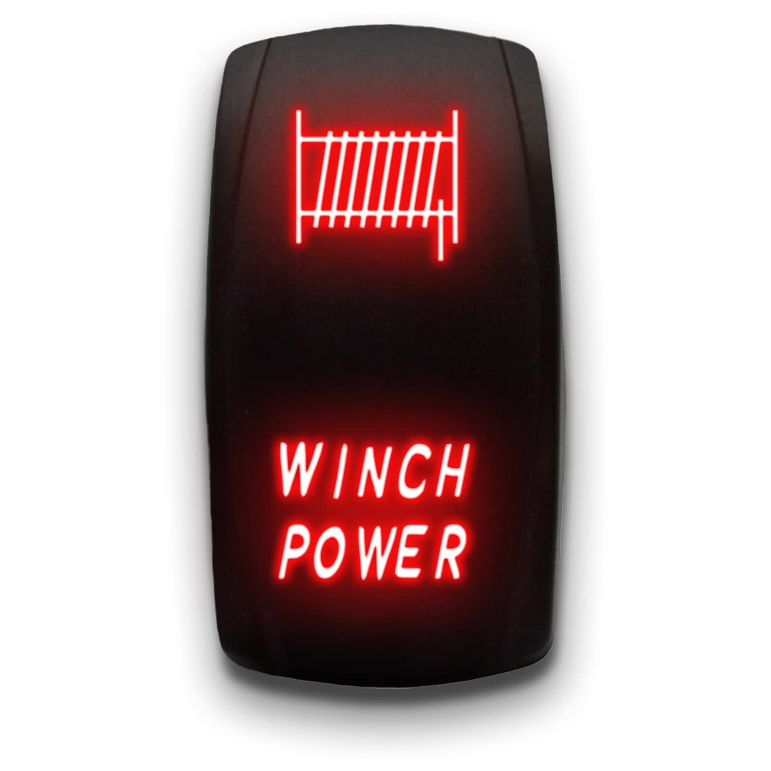 Winch Power - Red - Laser Etched 5-Pin Double Pole Single Throw Winch Power On-Off Dpst Toggle Switch 20A 12V