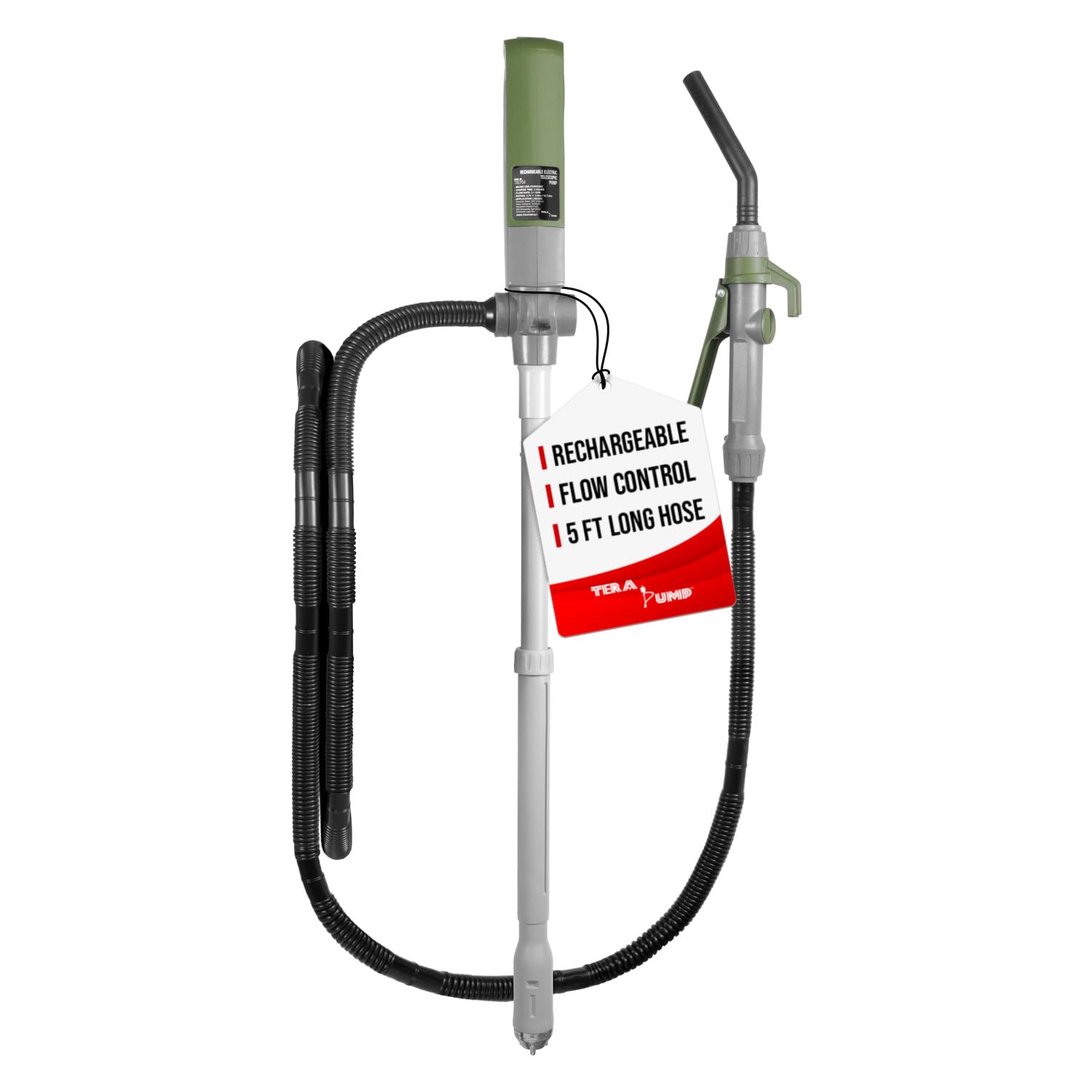 TERA PUMP 2X More Powerful Rechargeable Battery Liquid Transfer Pump, Up to 20% Faster Flow, 11.7 Liter per Minute, Precise Nozz