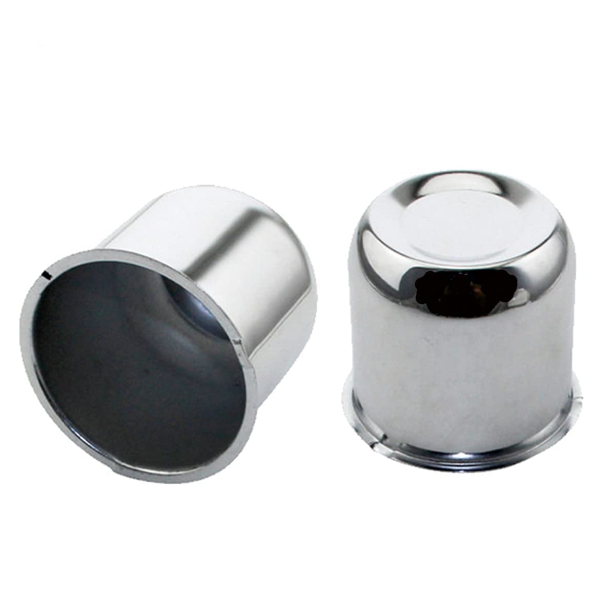 AYZH 4 Pack Chrome Steel Center Caps Push Thru for Trailer Wheel Rims 4.25'' Center Bore
