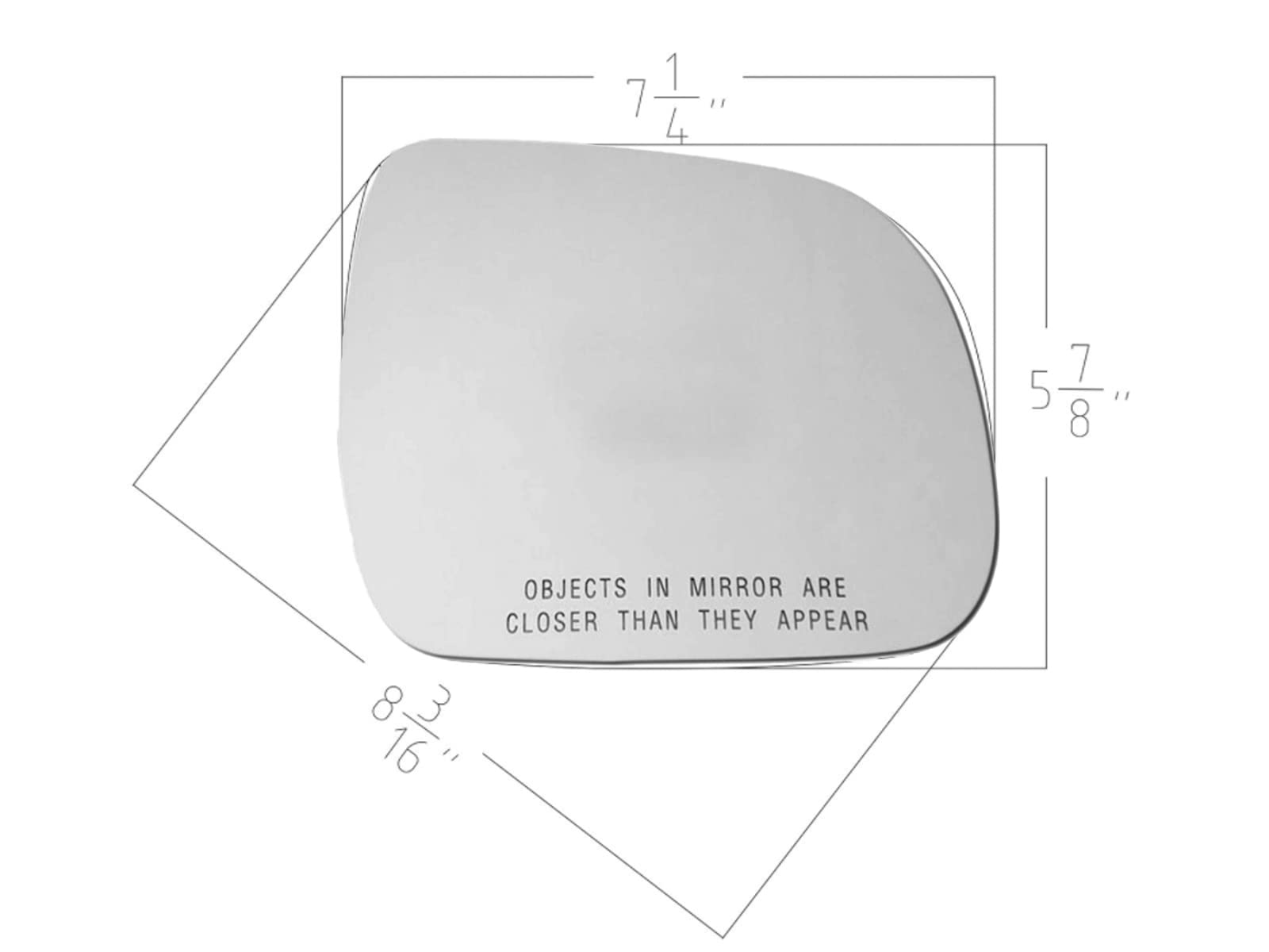 Apa Replacement Mirror Glass Non-Heated With Adhesive Pads Fits 2005-2015 Tacoma 2008-2013 Highlander 2010-2013 4Runner Passenge