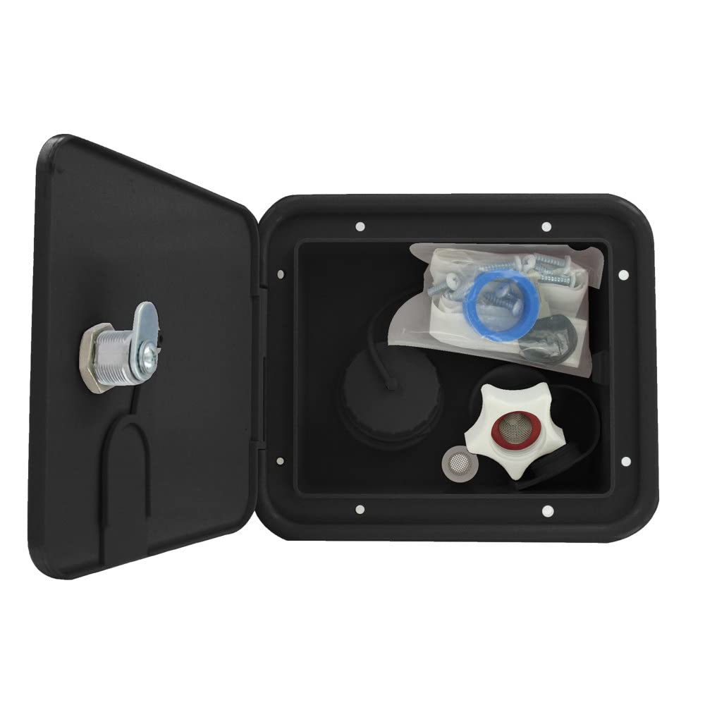 Valterra A01-2004Bkvp Gravity/City Water Inlet Hatch - Plastic, Black (Carded)