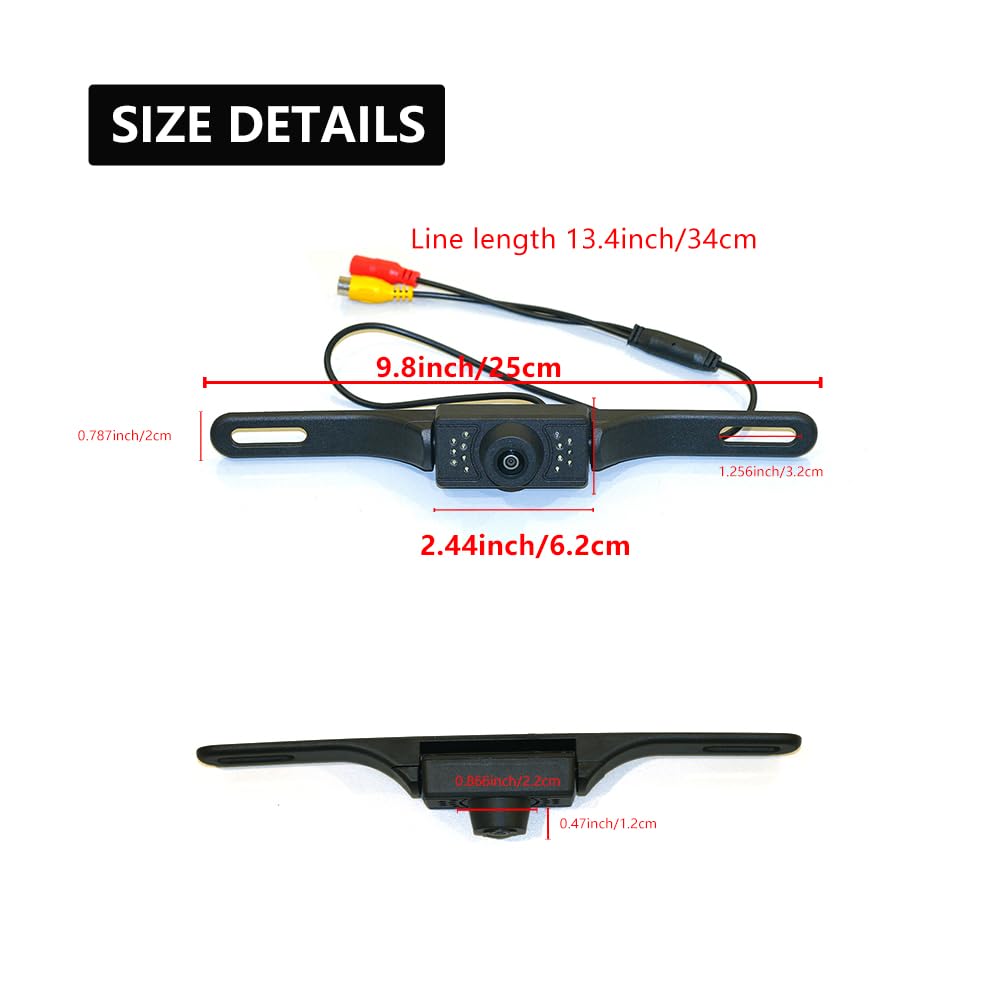 High Definition Color Wide Viewing Angle License Plate Rear View Camera With 13 Infrared Night Vision Led Waterproof Car Rear Vi