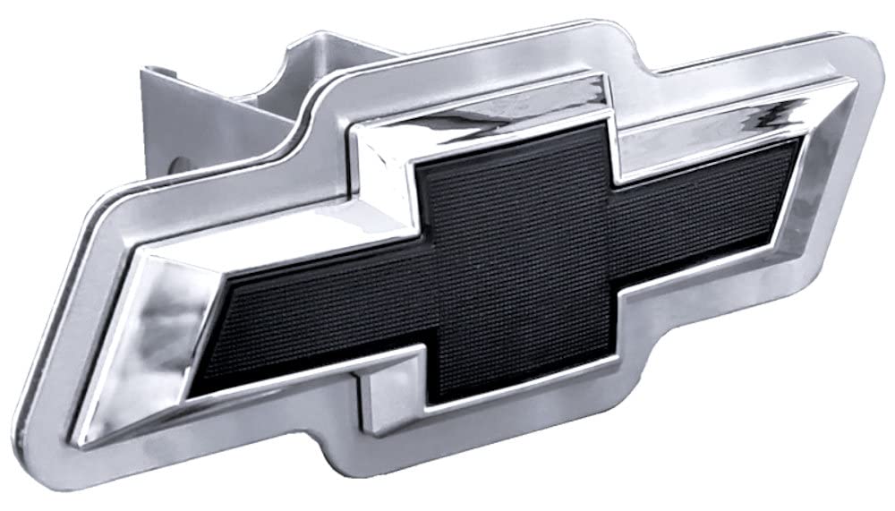 AuTomotive Gold, Inc. Class III Trailer Hitch Plug for Chevrolet Black Logo (Chrome on Brushed)