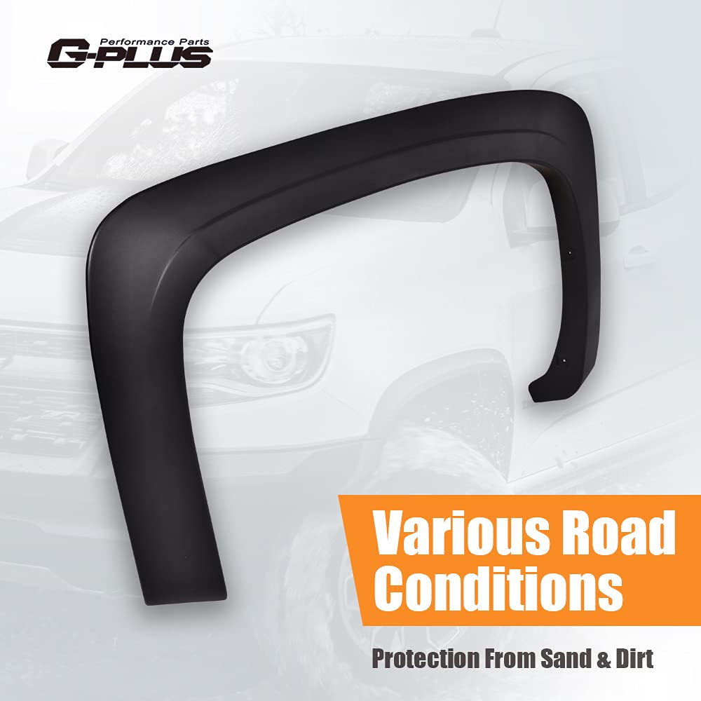 G-Plus Fender Flares, Compatible With 2007-2013 Chevy Silverado 1500/2007-2014 Silverado 2500Hd 3500Hd, 78.0'/97.6' Long Bed(Compatible With 2007 Silverado New Body Style Only, Not Fit Dually Models)