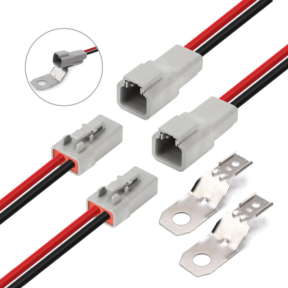 Dtp 2 Pin Connector With 12 Awg Cable Wire,2 Way Dt Automotive Waterproof Electrical Connector Male Female Plug Wiring Harness,F