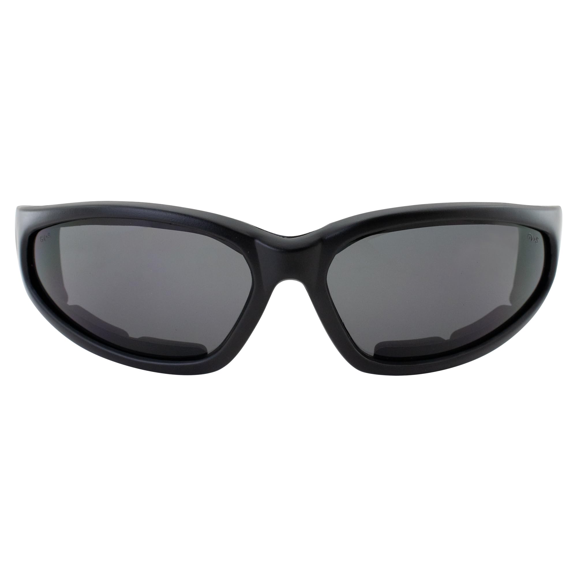 Gvhps1 Smoke Tint Lens Motorcycle Padded Glasses Sunglasses Nylon Black Frame Uv400 High Impact Protection Plus Storage Bag