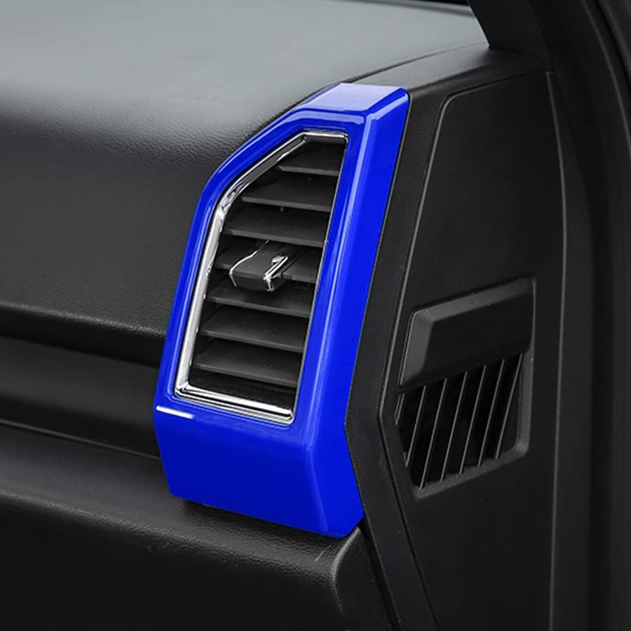 Keptrim For F-150 Abs Blue Dash Air Conditioner Outlet Vent Trim For 2015-2020 Ford F150, 3Pcs