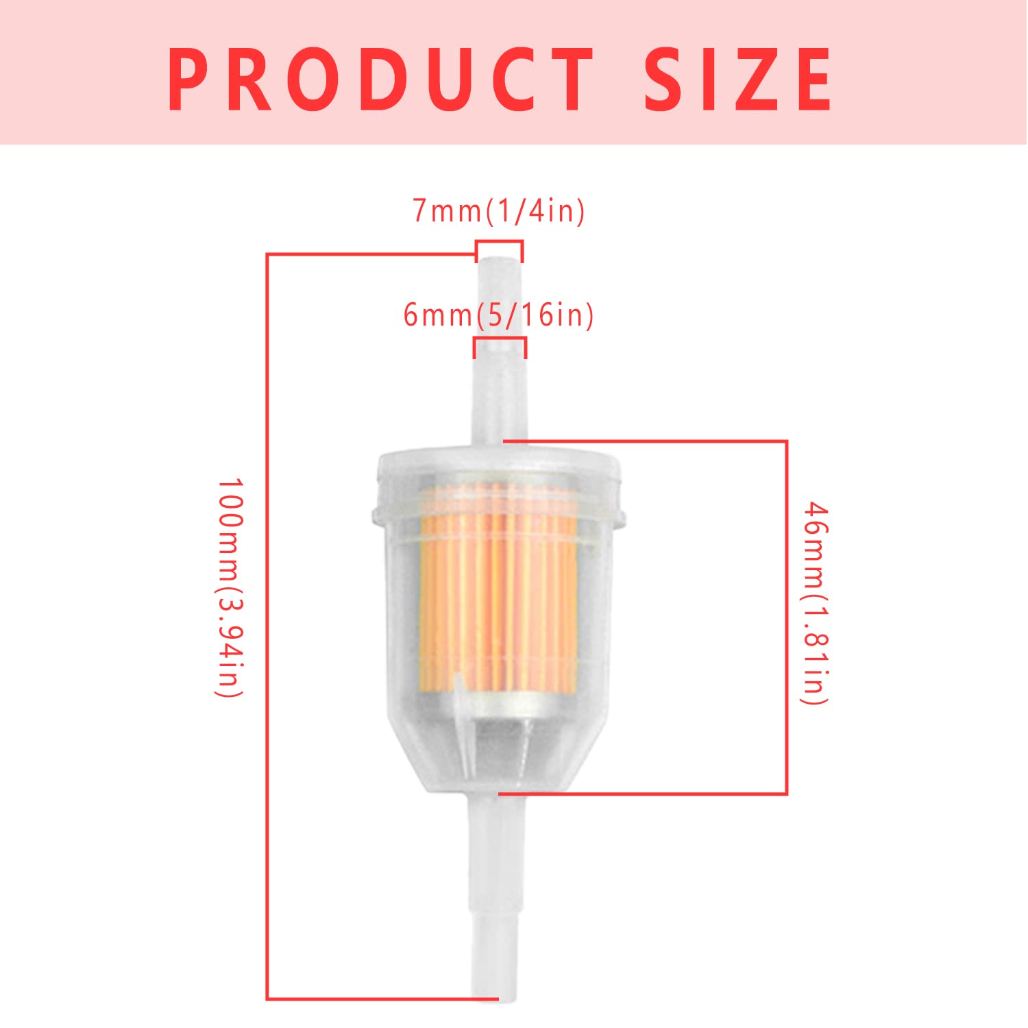 Sofo High-Efficiency Gas 1/4 Inch Fuel Filter - 12-Pack Inline Fuel Filter With Magnet For 5/16 Inch Lines, Pro Gas Saver Suitab