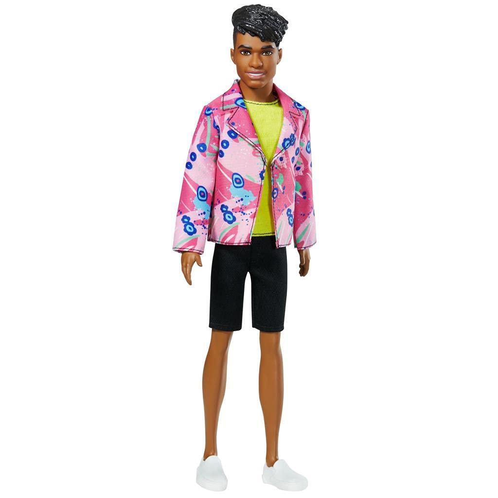 Barbie Ken 60Th Anniversary Doll 3 In Throwback Rocker Look With Neon Top, Shorts & Shoes For Kids 3 To 8 Years Old