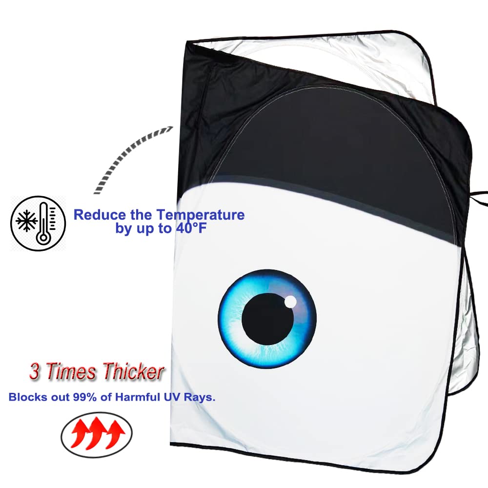 Gven For Tesla Model 3 Sunshade For Tesla Model Y Windshield Sunshade 2016-2024 Car Shade Front Window Shade Double Layer Blocks Uv Rays Sun Visor Protector 100% Cover