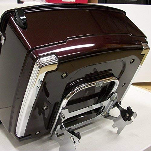 Ecotric Detachable Two Up Tour Pack Luggage Rack W/Docking Hardware Kit Compatible With 1997-2008 Harley Touring Road King Electra Glide Street Glide Road Glide Chrome Tour Pak Mounting