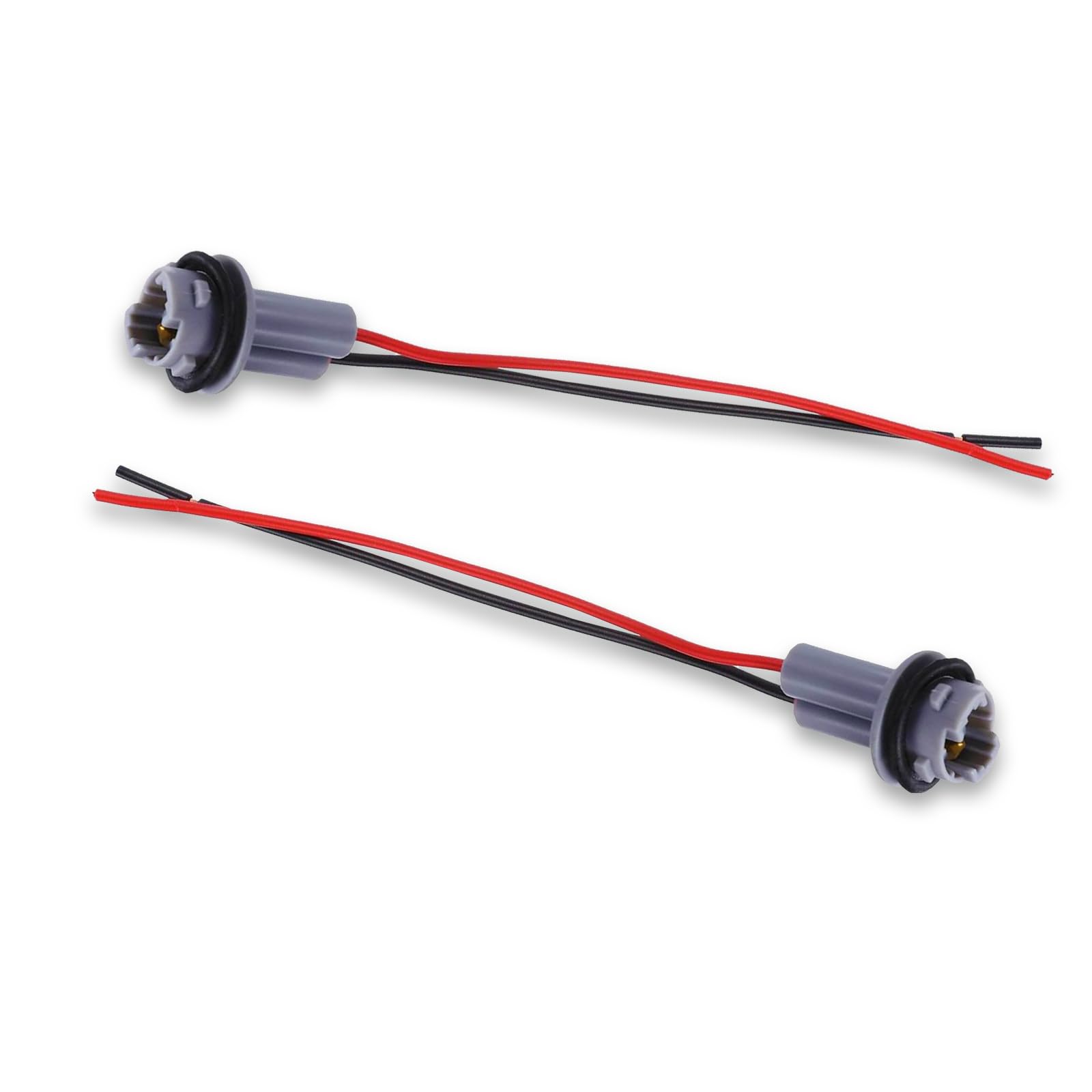 Yumfugu 2 Pcs T15 Harness Pigtail Socket, T10 T13 T15 Car Light Bulb Wire Wiring Harness Socket Connector, For Bulbs Turn Signal Lights Brake Lights Replacement Cable Harness Connector (Grey)