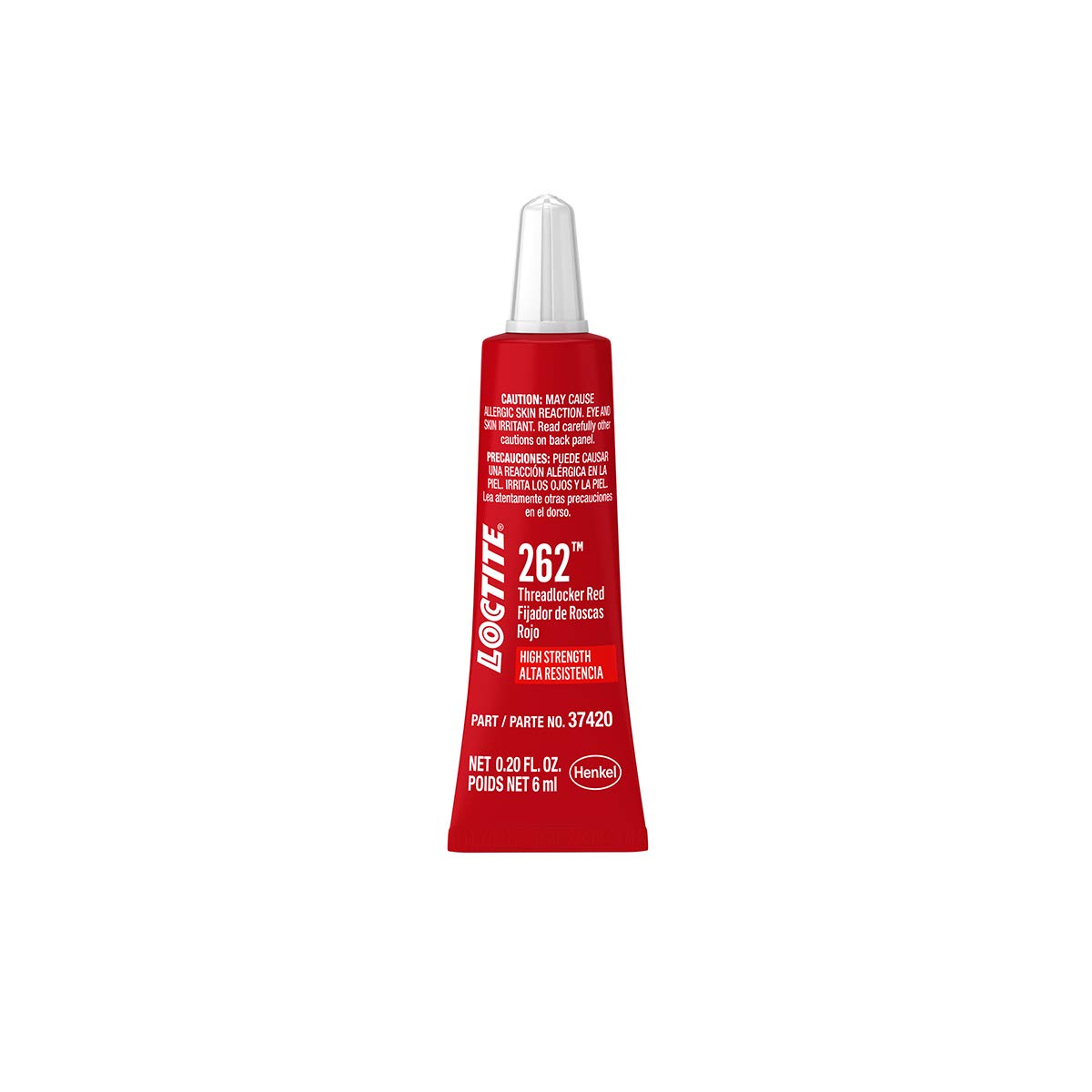 LOCTITE 262 Automotive Threadlocker Red - High Strength, High-Temp Thread Lock, Permanent, Oil Tolerant, General Purpose - 6 ml,