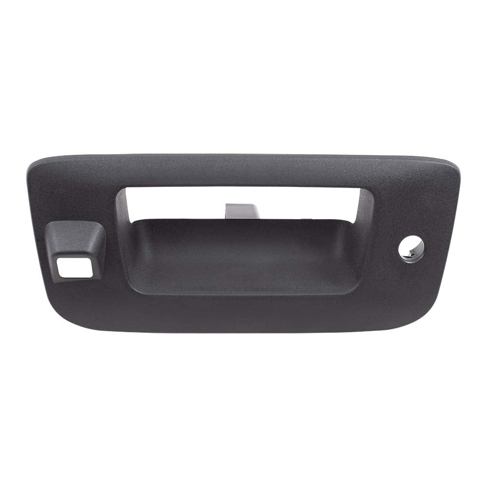 Brock Replacement Tailgate Handle Trim Bezel Textured W/Keyhole & Rear-View Camera Hole Compatible With Silverado Sierra Pickup 