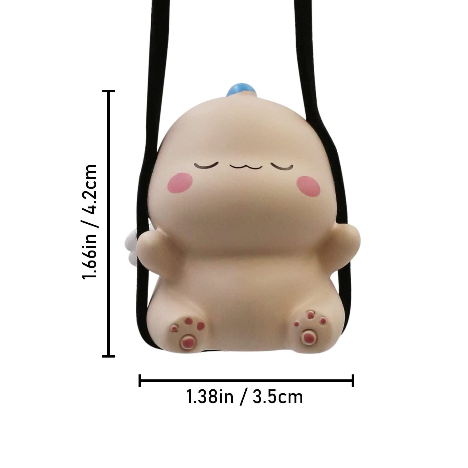 Swinging Dinosaur Car Hanging Ornament For Rear View Mirror, Cute Car Decor Accessories Interior, Car Pendant Dinosaur Hanging Swing(Light Yellow)