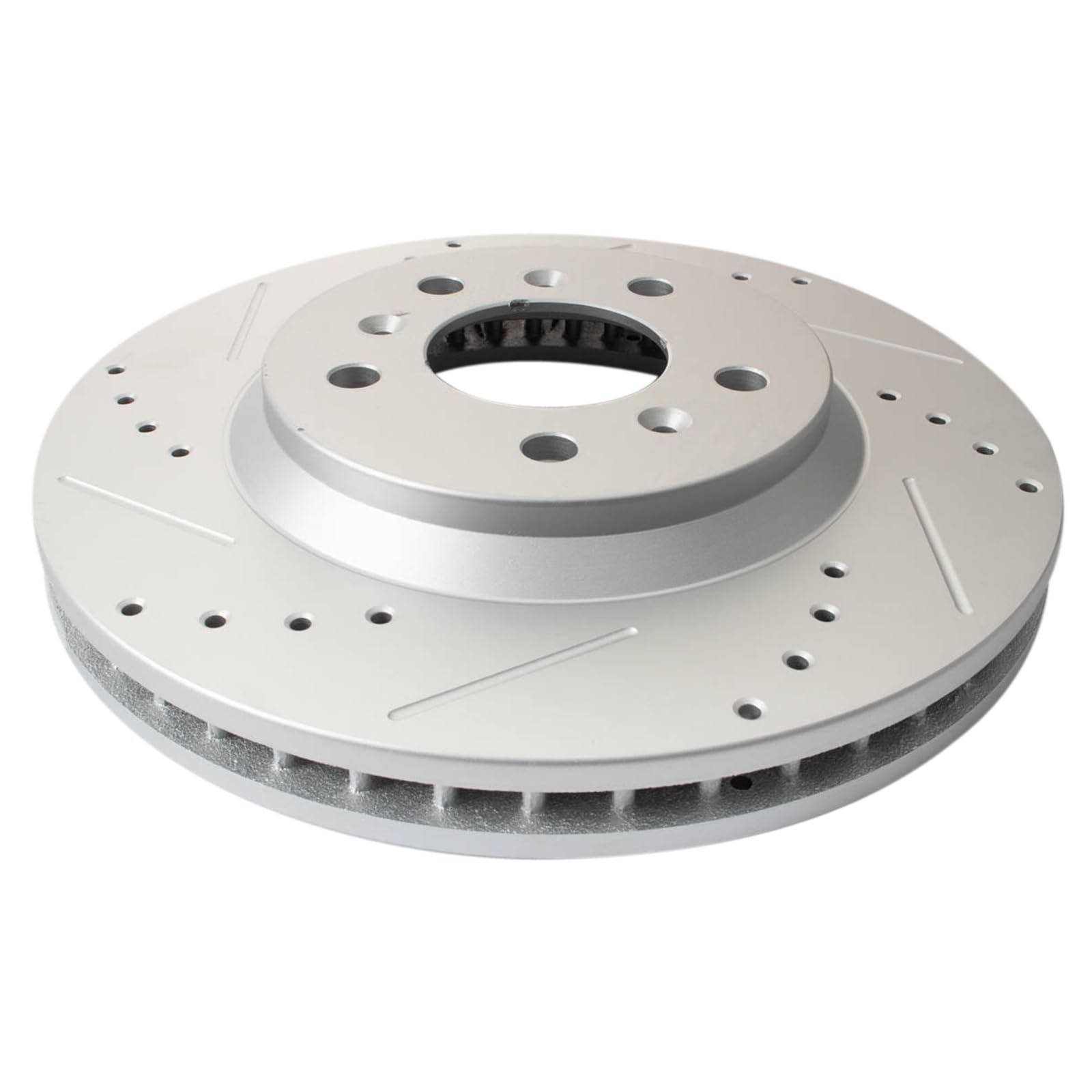 Trq Front Performance Brake Rotors Set Premium G-Coated Cross Drilled & Slotted Compatible With 2006-2011 Buick Lucerne 2006-201