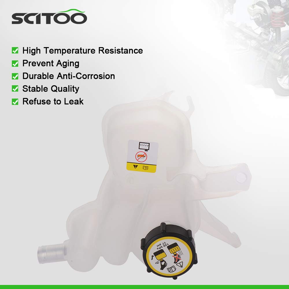SCITOO Coolant Recovery Overflow Reservoir Tank Coolant Reservoir Bottle [W/Sensor &with Cap] compatible with Ford & Mercury Cars - Escape 01-04 07-12,Mariner 07-11,fits 4,6Cyl [2.0] Replace# 603-215