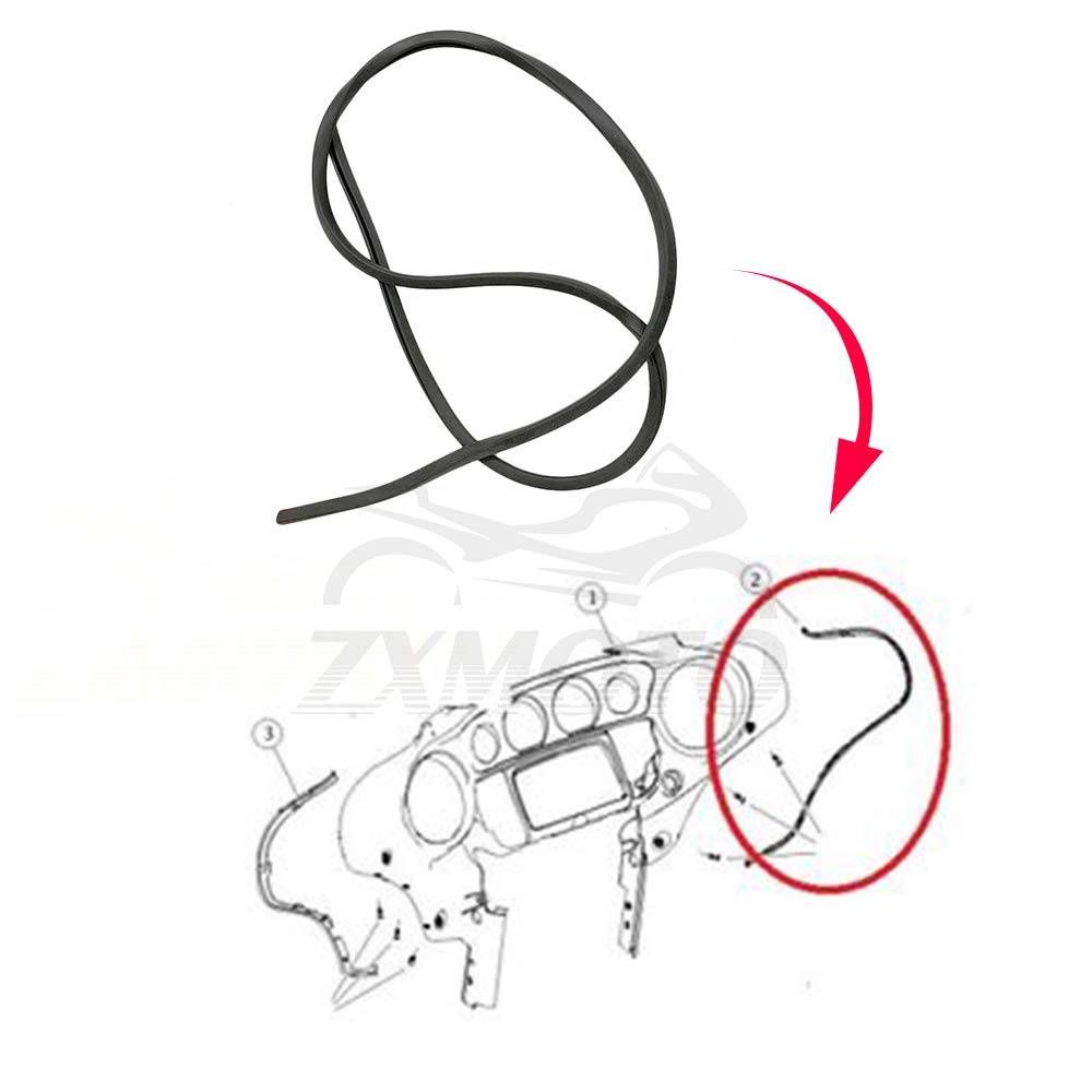 ZXMOTO 39" Inner Fairing Trim Seal Rubber Strip for Harley Davidson 1996-2013 - 2PCS, Black