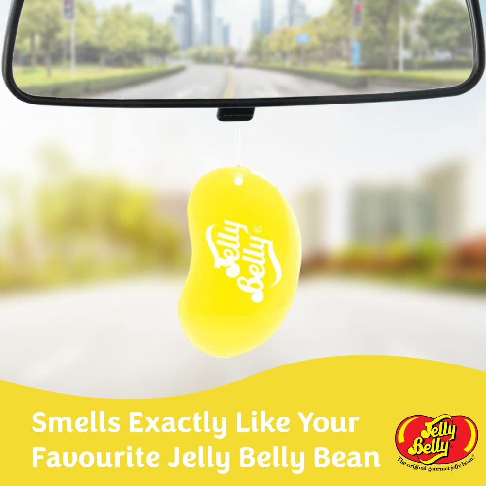 Jelly Belly Lemon Drop Car Air Freshener - 3D Hanging Freshener Lasts 30 Days, Ideal for Car, Home or Office, 1 Count