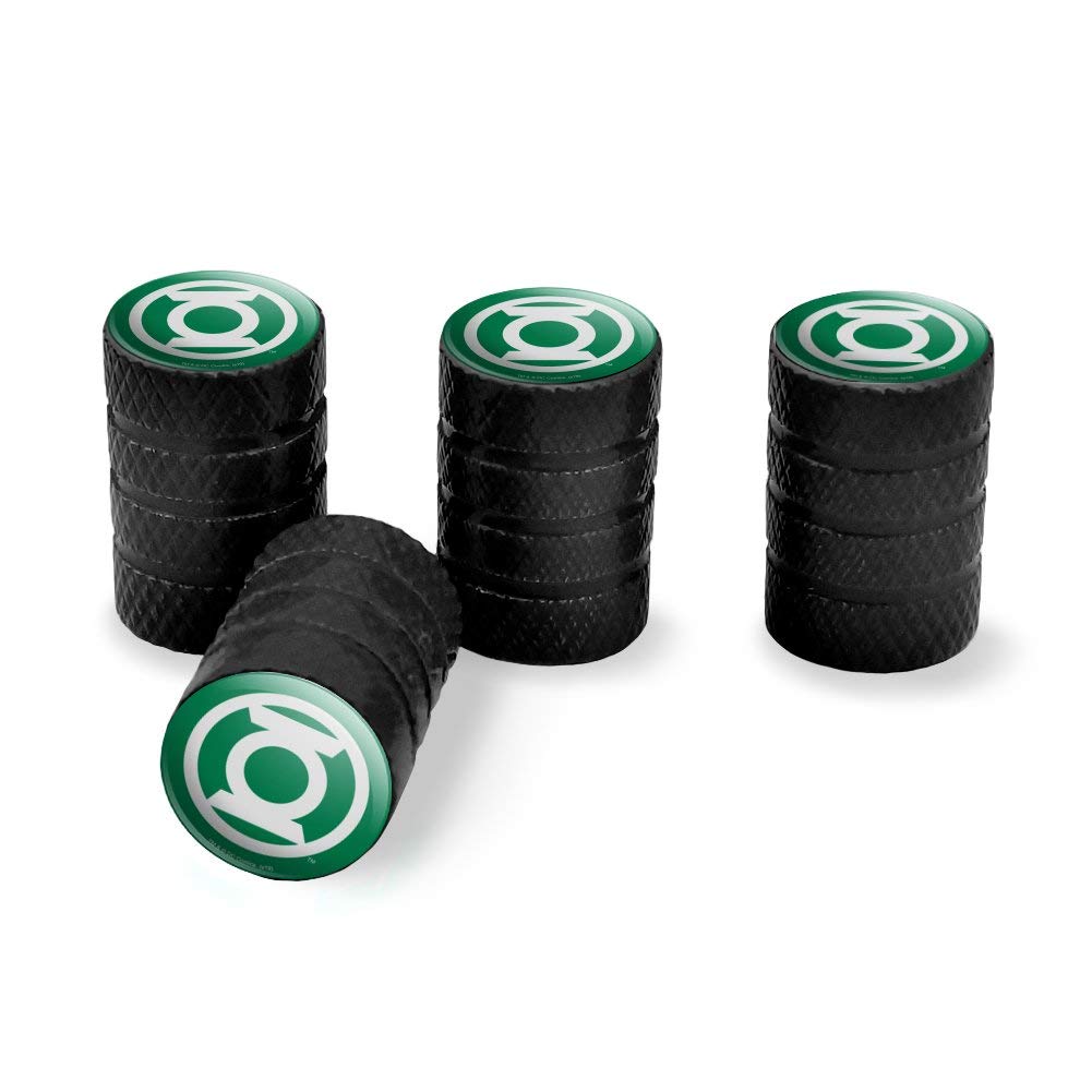 Graphics & More Green Lantern White Logo Tire Rim Wheel Aluminum Valve Stem Caps