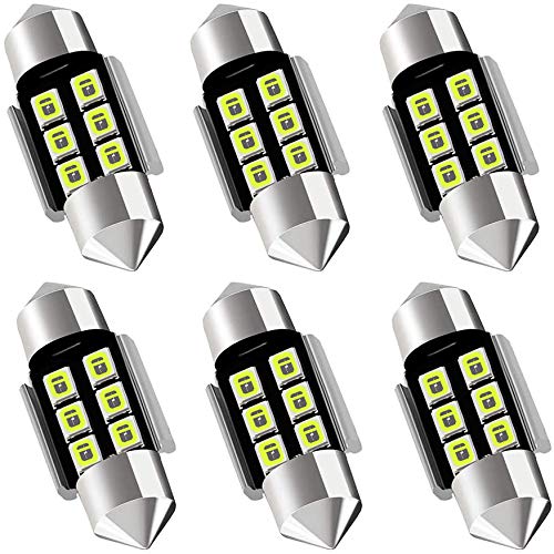 AUXLIgHT DE3175 DE3021 DE3022 3175 31MM 1.22AFestoon canbus Error Free LED Interior Light Bulbs Ice Blue, Super Bright 6SMD chip