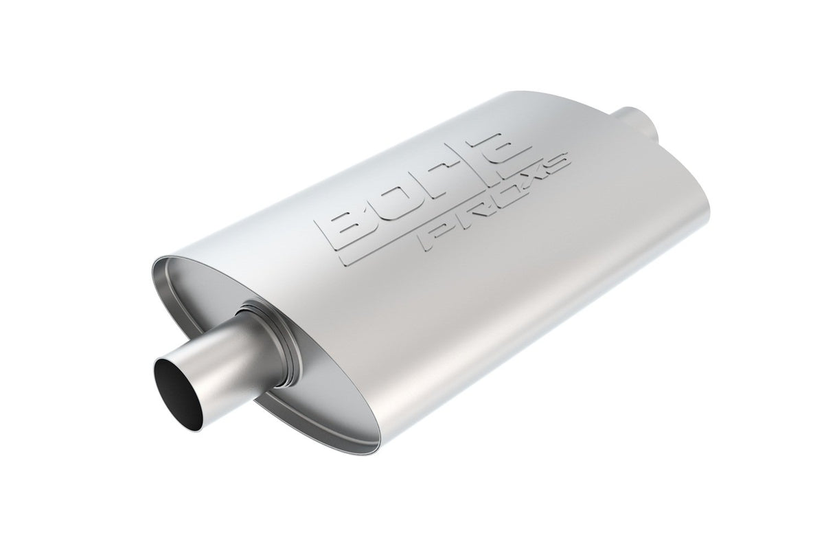 BORLA 40363 ProXS ProXS Muffler 2.25'' Center Inlet/ 2.25'' Center Outlet, 4'' x 9.5'' Oval, 14'' Long Body, 19'' Overall Length