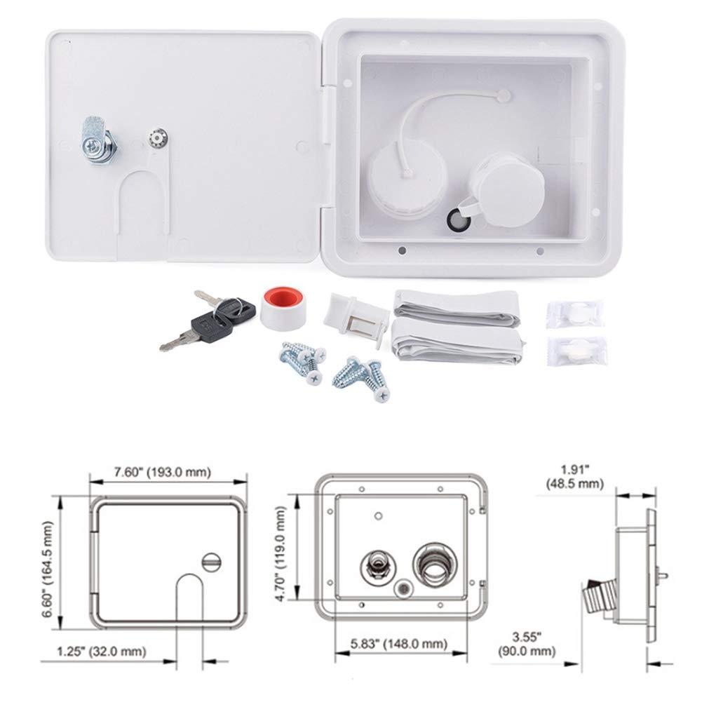 beiyoule Gravity City Water Inlet Fill Dish Hatch Lock for RV Trailer Cars for Most Fresh Water Inlets on RV Motorhomes Caravans