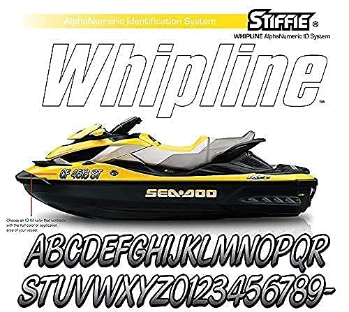 STIFFIE Whipline Metallic Silver/Black 3'' Boat & PWC Registration Decals  Numbers Letters Stickers