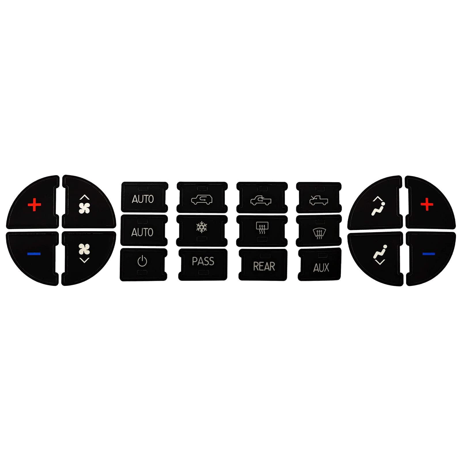 SecosAutoparts AC Panel Decals & Radio Button Repair Decal Set AC Controls AC Dash Button Sticker Repair Kit Compatible with GM