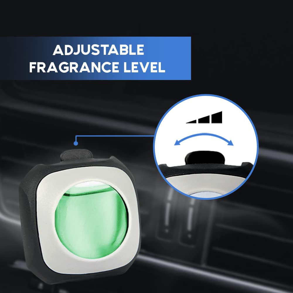 Air Jungles Green Tea Scent Car Air Freshener Clip, 6 Vent Clips, 4Ml Each, Long Lasting Air Freshener, Up To 180 Days Car Refre