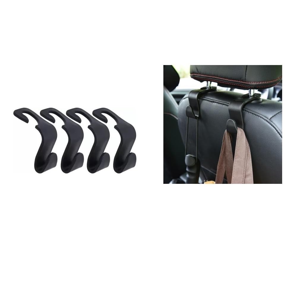 Useful Car Compact Size Headrest Back Side Hooks Hanging Hanger Organizer Suitable for All Cars Pack of 4