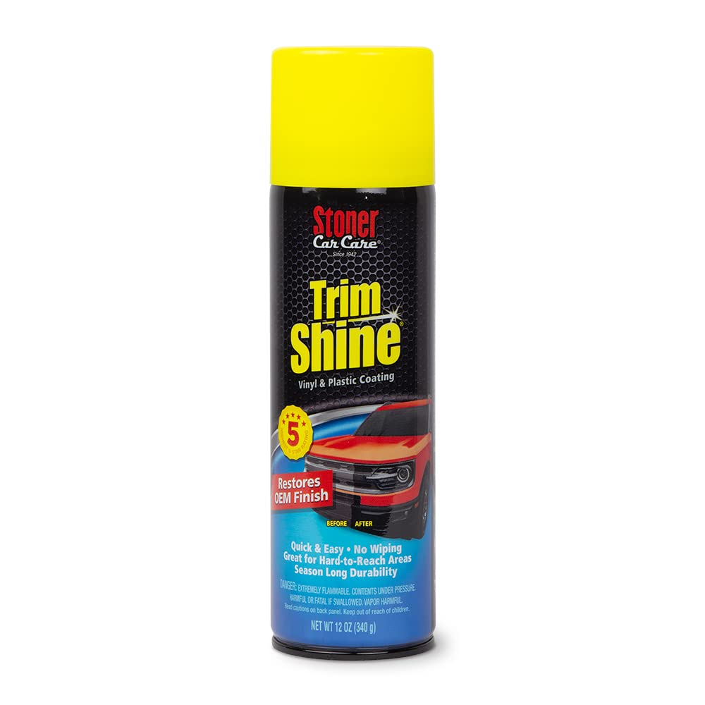 Stoner Car Care 91034 12-Ounce Trim Shine Protectant Aerosol Restores Dull Or Faded Interior And Exterior Plastic Renew Bumpers,