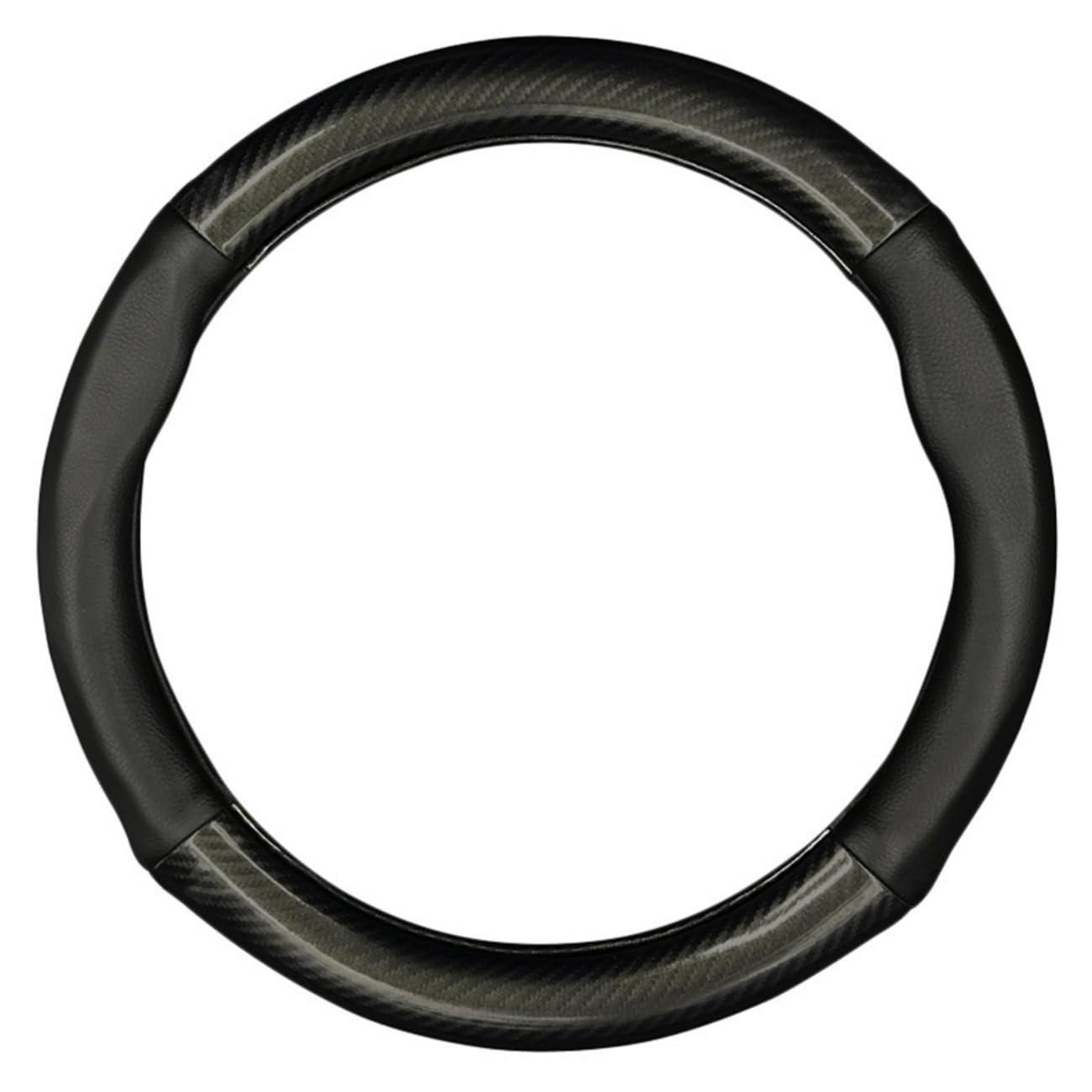 Zhol Steering Wheel Cover, Universal 15 Inch Fashion Sport Microfiber Leather Carbon Fiber Auto Car Steering Wheel Cover For Men, Anti-Slip Car Interior Accessories, Black