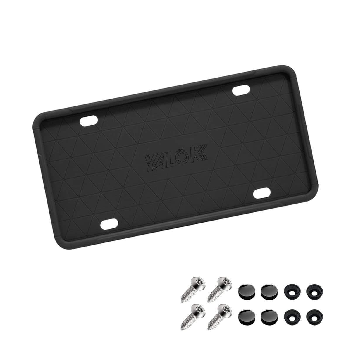Black Silicone License Plate Frame With Drainage Holes, Universal Us Car License Plate Bracket Holder. Rust-Proof, Rattle-Proof,