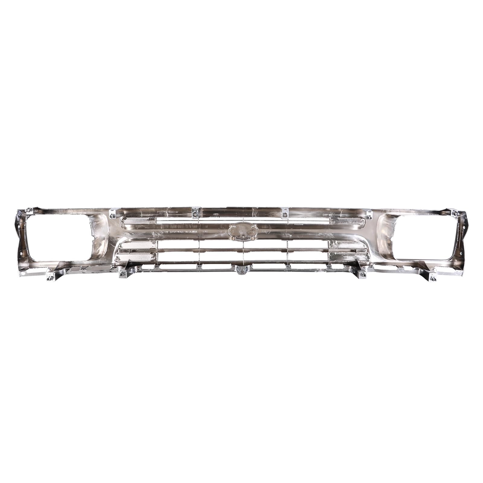 TYG (CAPA QUALITY) Chrome Front Grille Compatible with 1992-1995 Toyota Pickup DLX 2WD Chrome, ABS OEM Replacement Bumper Grill