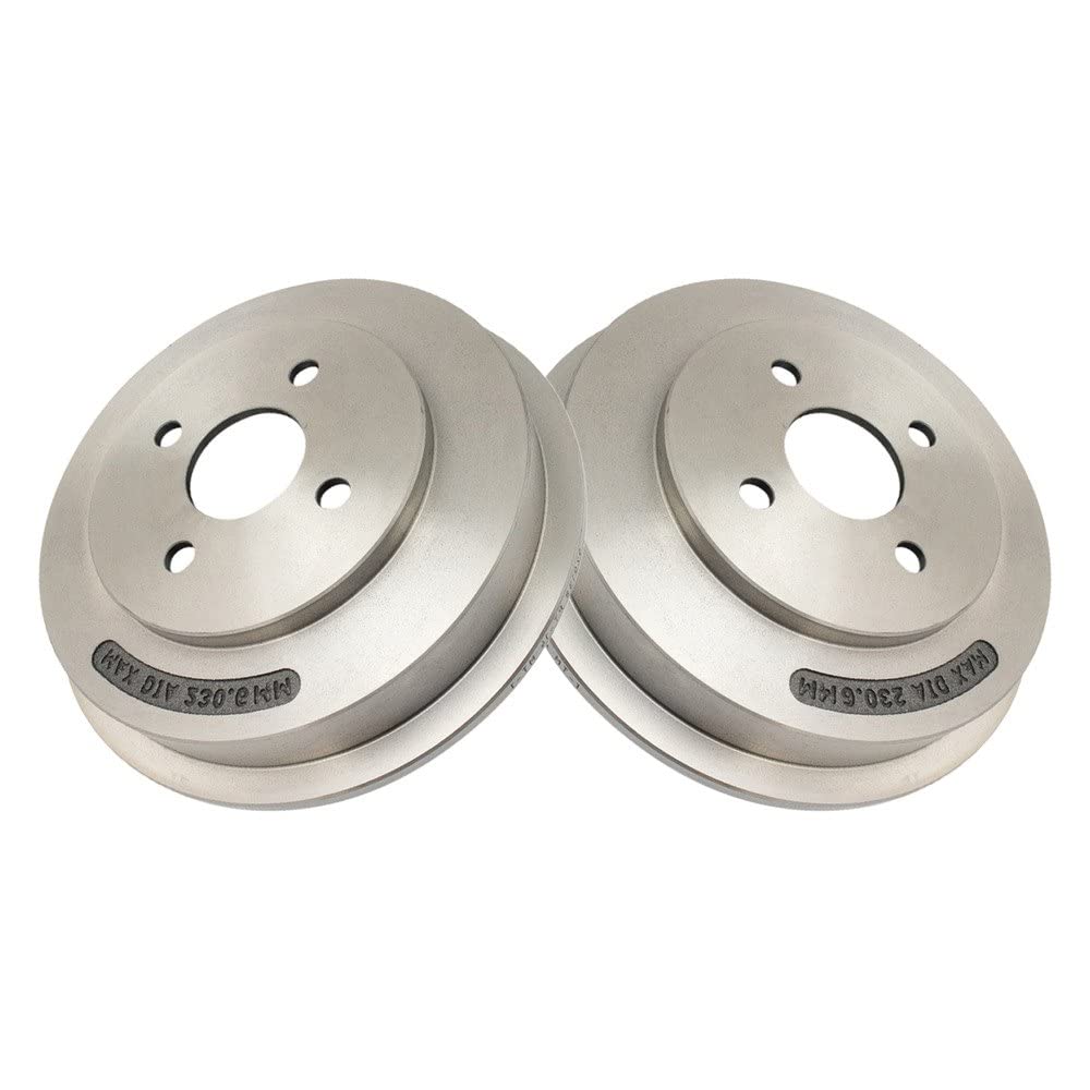 Trq Rear Brake Drum Pair Set Compatible With 2009-2010 Chevy Cobalt / 2009-2010 Pontiac G5 / Models With 4 Lug Wheels