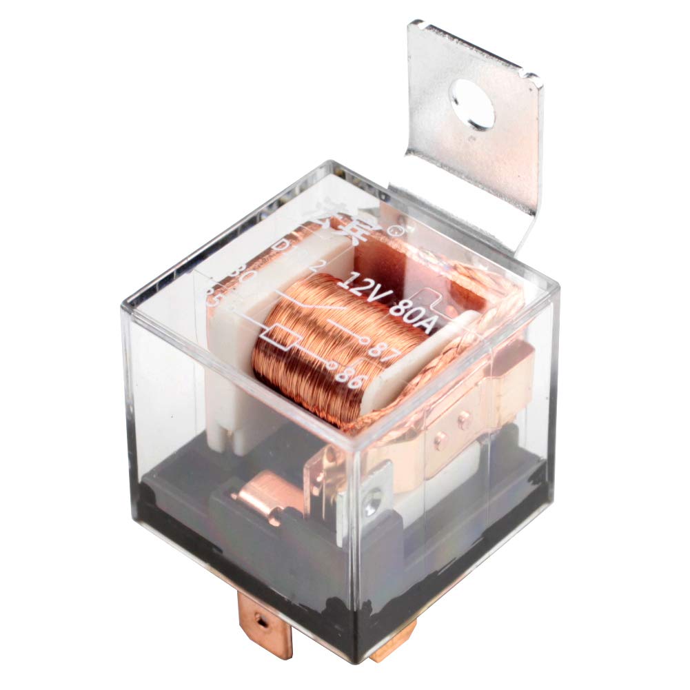 Farbin Horn Wiring Harness Relay Kit For Car Truck 80A 4Pin Spst Normally Open (Relay 4 Pin Double Horn Wiring Harness, 12V)