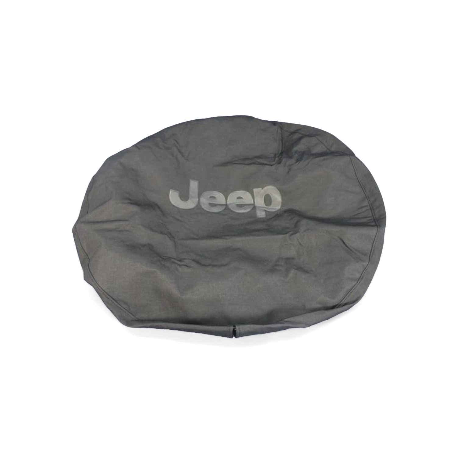 Jeep Wrangler Black Denim Tire Cover With Gray Jeep Logo