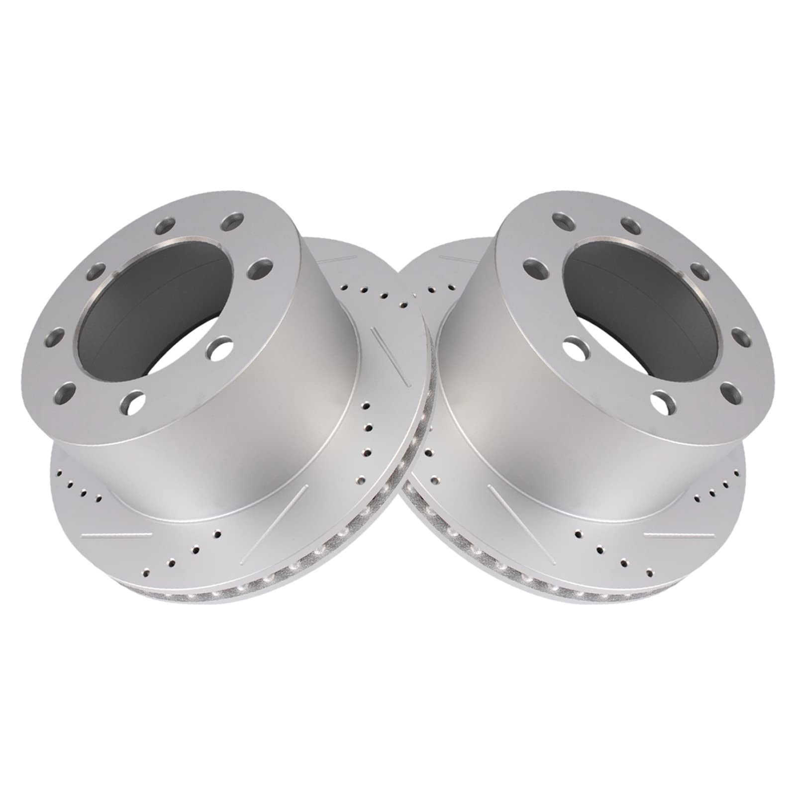 Trq Brake Rotors Set Premium G-Coated Performance Slotted X Drilled Rear Driver & Passenger Side Compatible With 2001-2002 Dodge