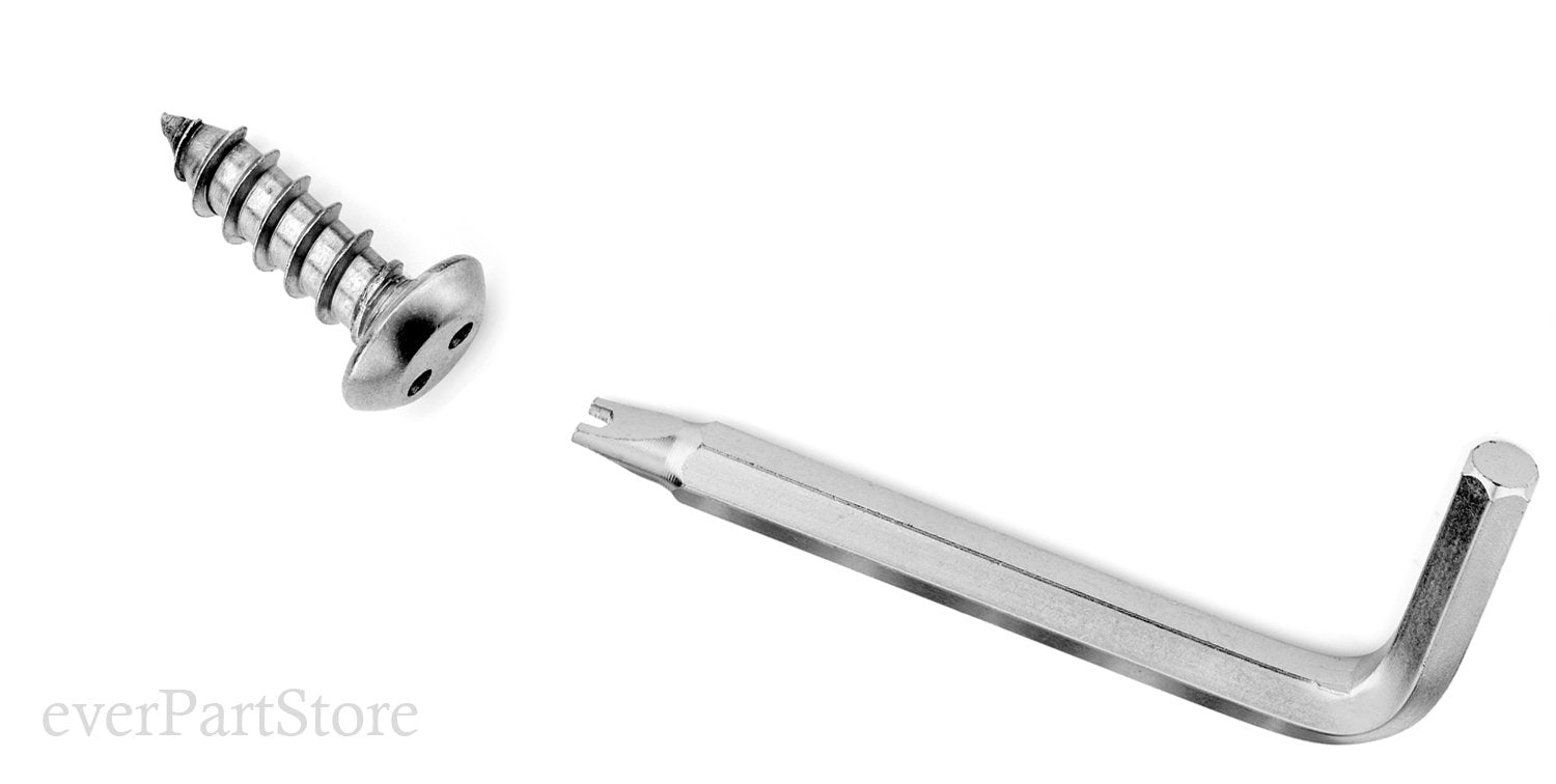 Lfparts Stainless Steel Rust Resistant License Plate Frame Security Anti-Theft Self Tapping Screws Fasteners (M6X20Mm, Black Cap