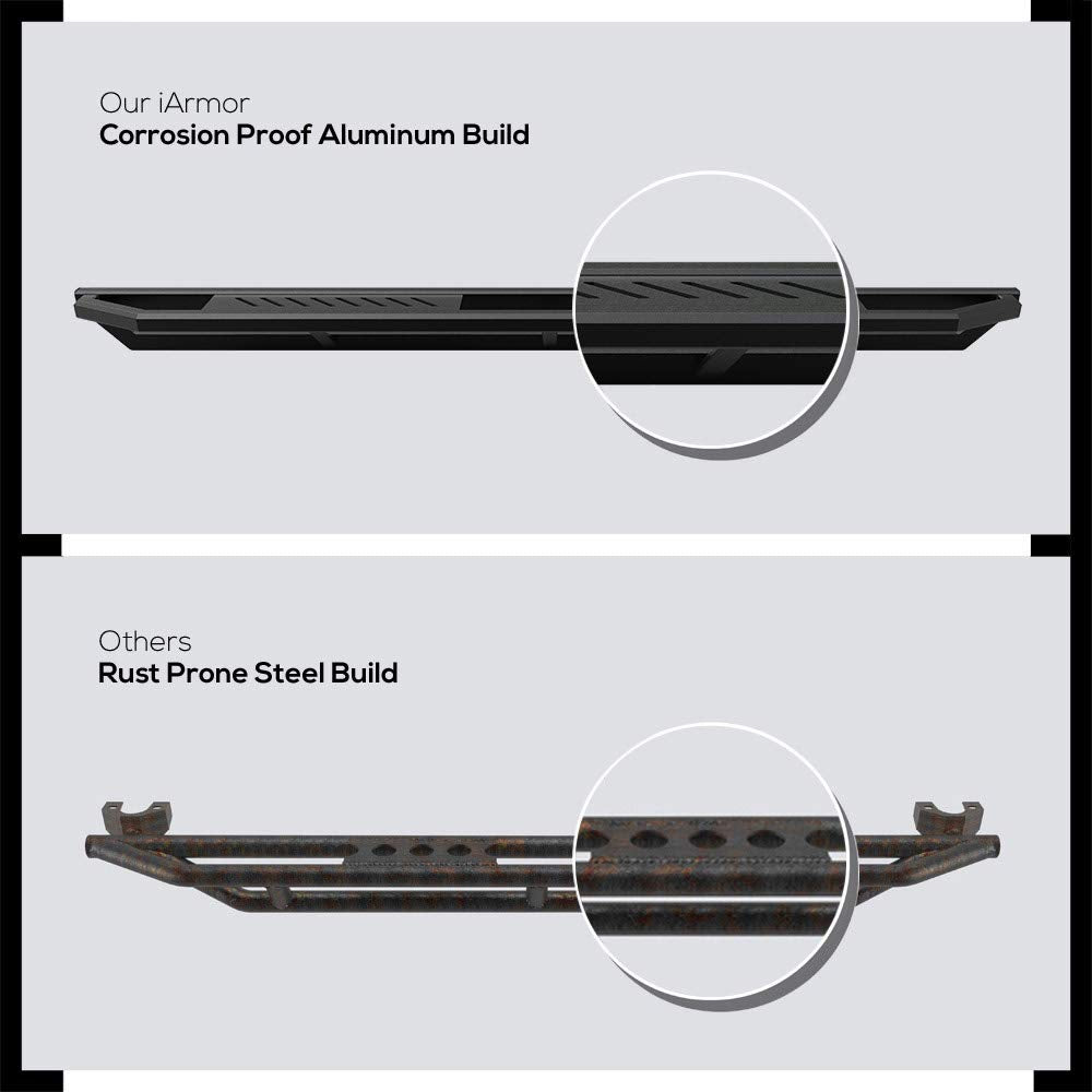 Aps Off-Road Stainless Steel Side Steps Armor Compatible With Jeep Wrangler Jk 2007-2018 4-Door (Nerf Bars Side Steps Side Bars)