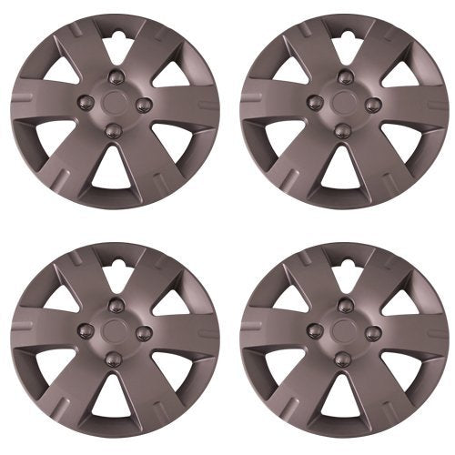 Set Of 4 Silver 15 Inch Aftermarket Replacement Hubcaps With Clip Retention System - Part Number: Iwc436/15S