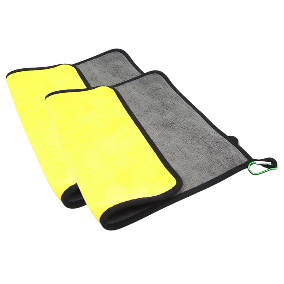 KLEANSHINE Microfiber 500 GSM Pack of 2 40 cm x 40cm Cleaning Towel Microfiber Cloth Highly Absorbent Dust Towels for All Vehicl