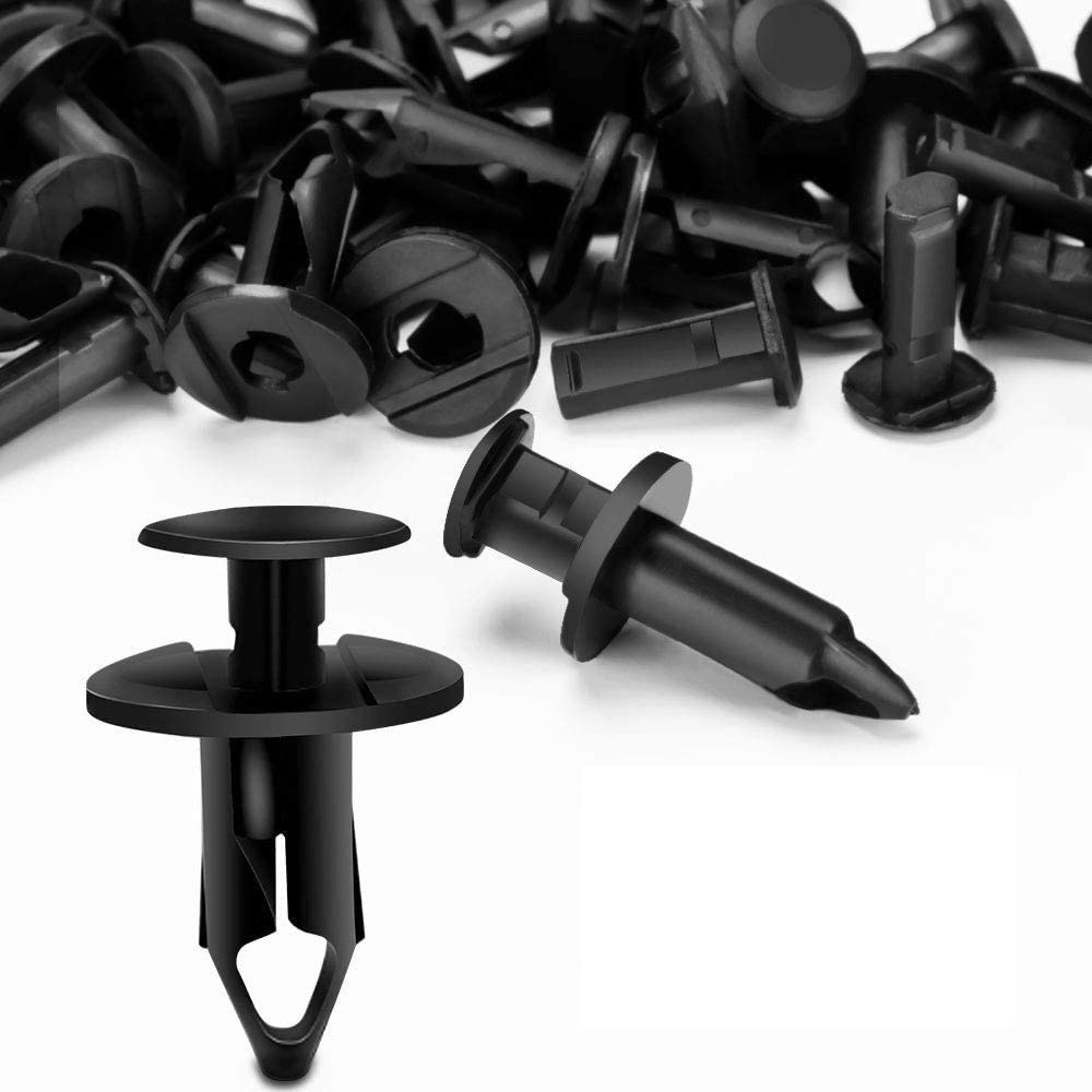 KEMIMOTO 100 PCS 8mm Plastic Push Rivets Car Clips Push-Type Nylon Bumper Fastener Rivet Expansion Screws Replacement Kit Compat