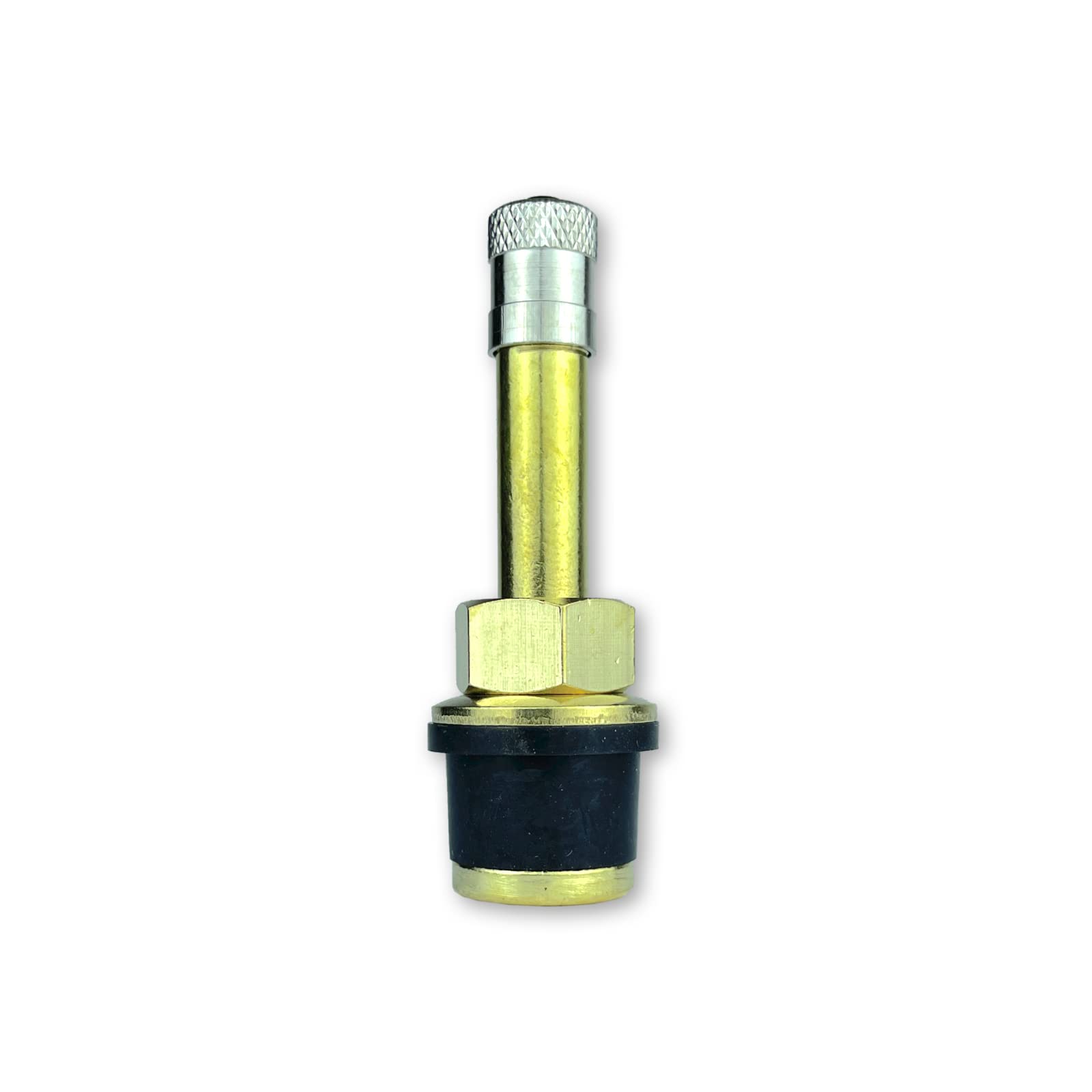 Haltec Qs-500 Quickstem 2 Inch Straight Push Through Brass Valve Stem For Otr And Farm Tire .625 Inch Valve Stem Holes. Emergency Valve Stem Replacement.