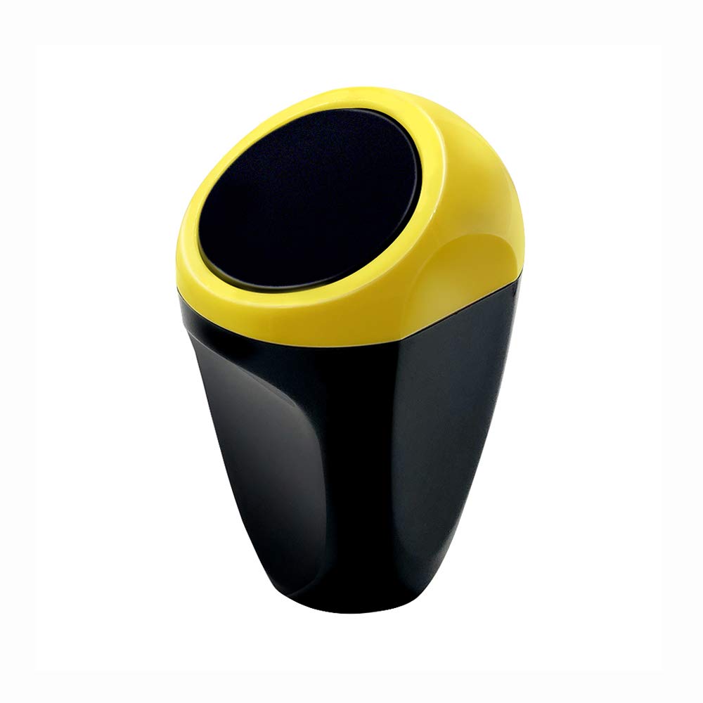 Yolu Car Trash Can, Mini Auto Garbage Can Automotive Waste Storage Storage Debris Barrels With Lid, Yellow, Cute Vehicle Trash B