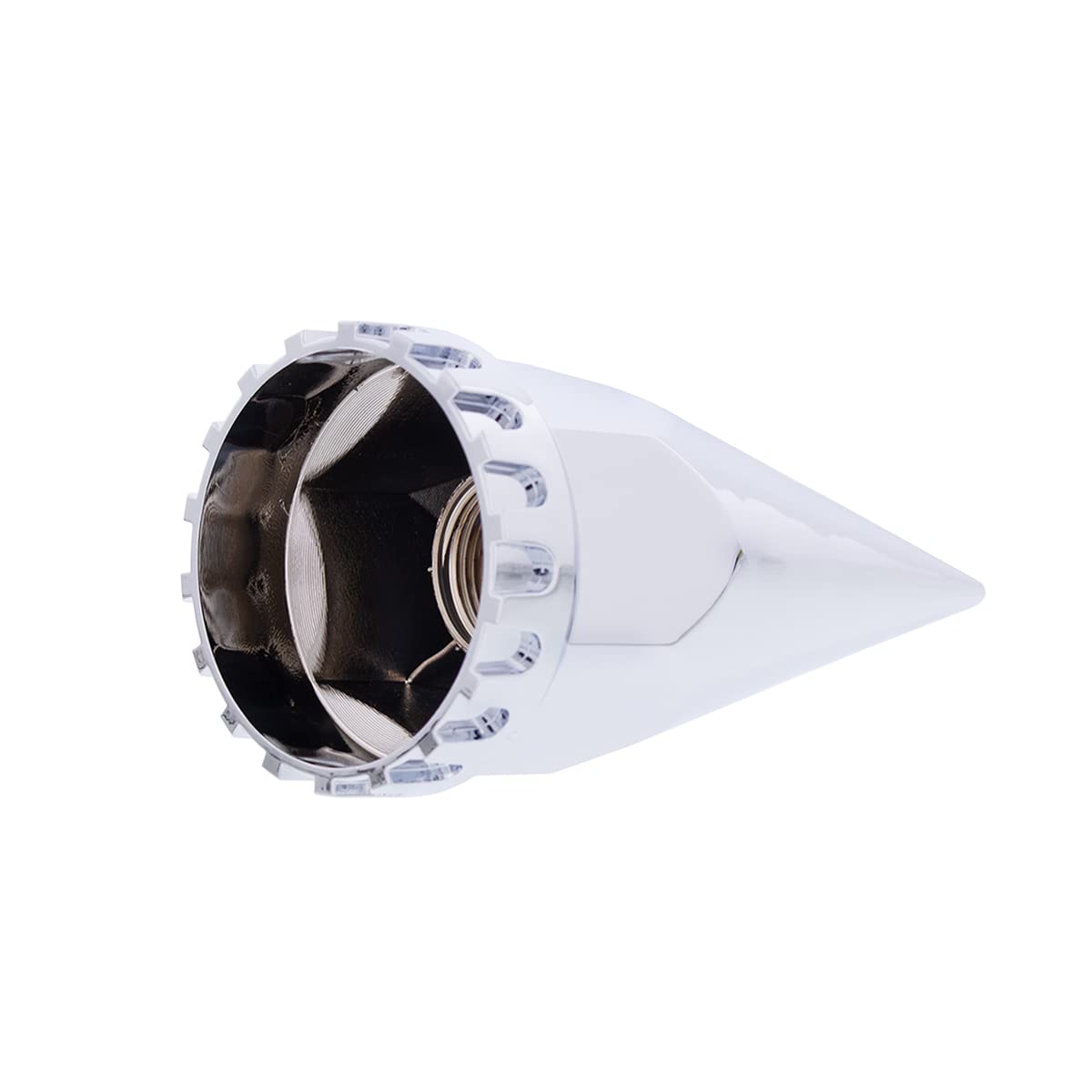 United Pacific 10569 33mm x 4 ¾” Chrome Plastic Super Spike Thread-On Nut Covers Caps, 33mm Thread-On Lug Nut Fitting, Truck Accessories - Pack of 10