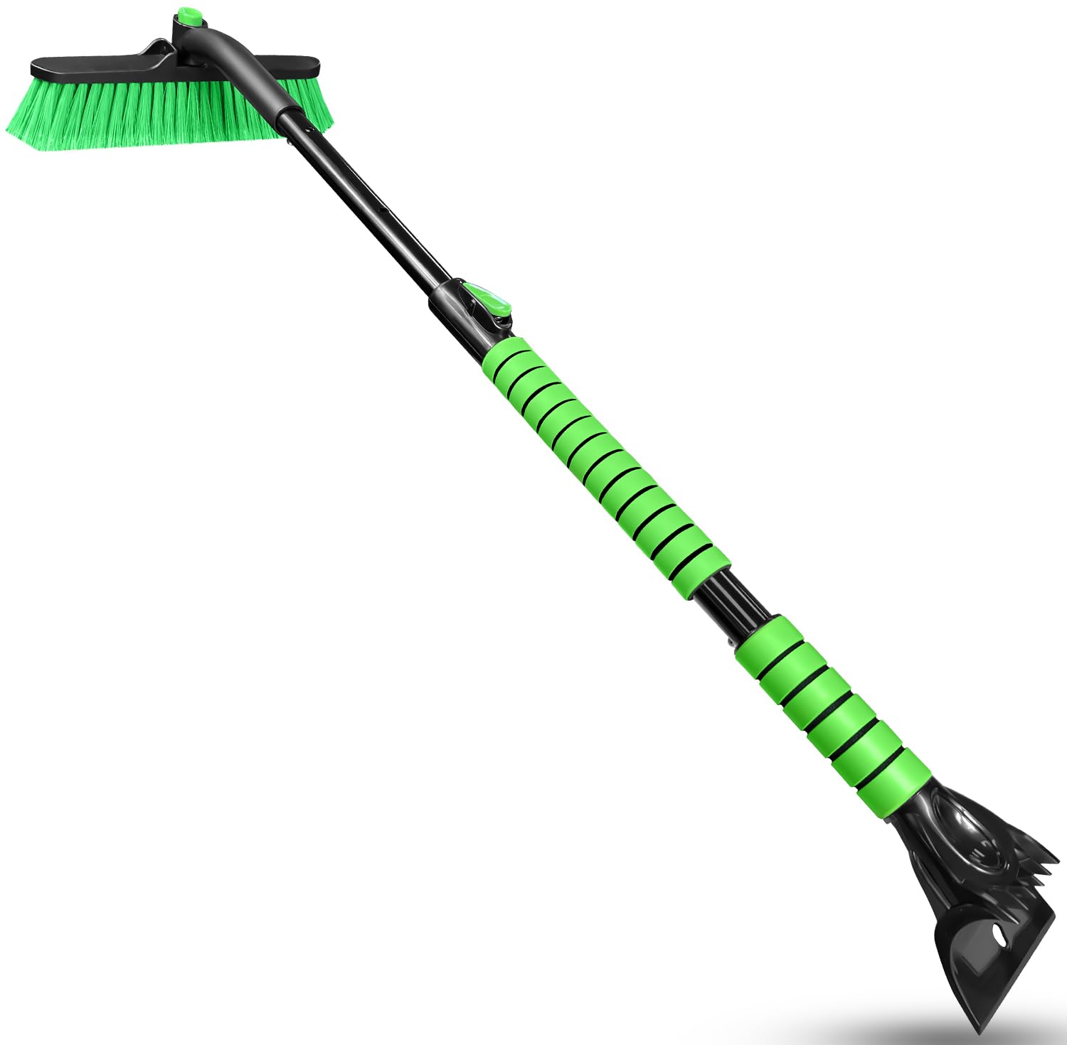SEAAES 44 Inch Ice Scraper and Snow Brush for Car Windshield, Extendable Snow Removal Brush with Foam Grip for Truck SUV Vehicle
